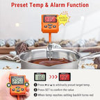 ThermoPro TP511 Digital Candy Thermometer with Pot Clip, Programmable Instant Read Food Meat Thermometer with 10'' Long Probe for Smoker Baking Grilling Candle Liquid Oil Deep Fry Thermometer