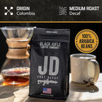 Black Rifle Coffee Company Ground Coffee Medium Roast - Roasted Blend Made from Pure Arabica Beans - Colombian & Brazilian Beans - Veteran Founded & American Made (Just Decaf, 12oz Bag)