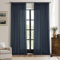 Pinch Pleated Extra Long Navy Linen Curtains 120 Inches Long | Farmhouse Modern by Twodrapes