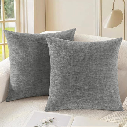 CaliTime Decorative Couch Throw Pillow Covers 18 X 18 Inches Medium Grey | Pack by CaliTime