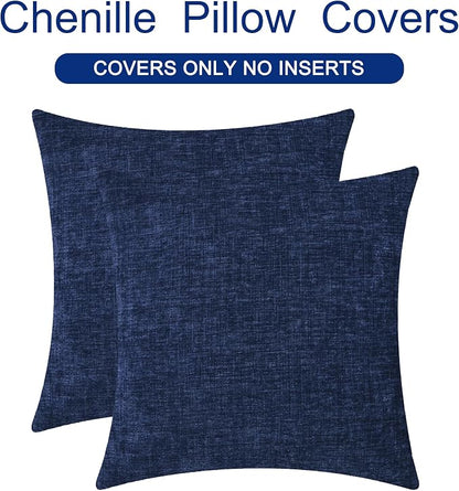 CaliTime Decorative Couch Throw Pillow Covers 18 X 18 Inches Navy Blue | Pack - Image 6