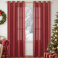 YoungsTex Burgundy Red Linen Curtains 80 Inch Length by YoungsTex