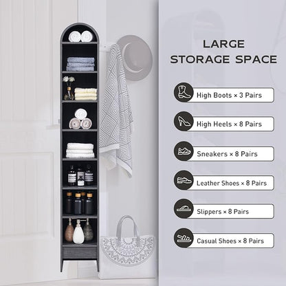 IFGET 67" Tall Arched Bookshelf, 8 Tiers Arch Bookcase - Image 4