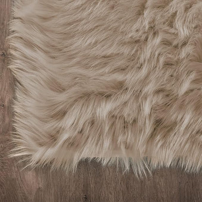 Latepis Round Fur Light Brown Beige Circle Rug 4ft Furry Washable Faux - Image 6