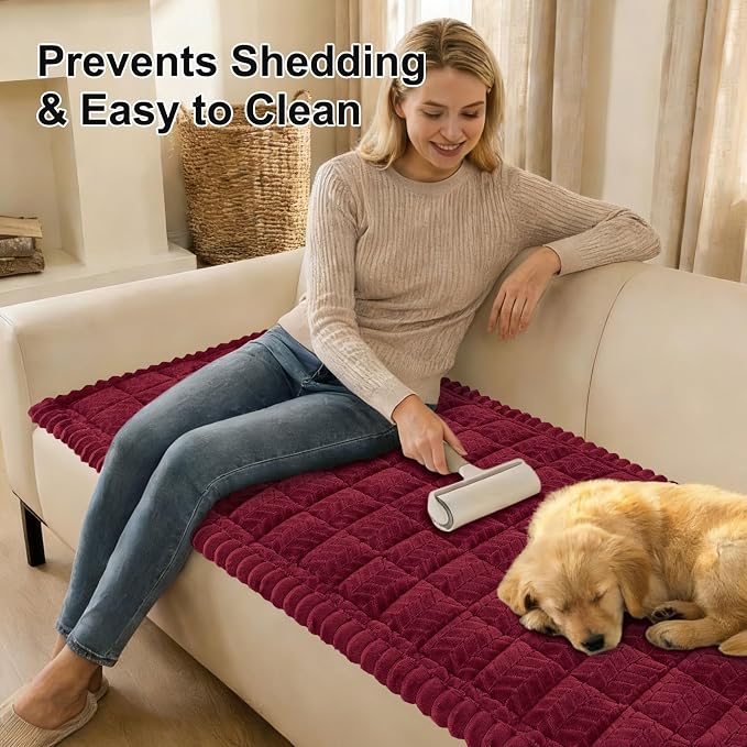 Smiry Couch Cover for Dogs, Non Slip Fuzzy Pet Sofa Arm Covers Washable | Sofa - Image 4