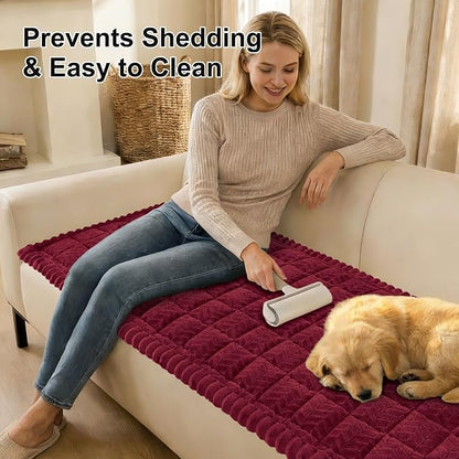 Smiry Couch Cover for Dogs, Non Slip Fuzzy Pet Sofa Covers Washable | Sofa - Image 4