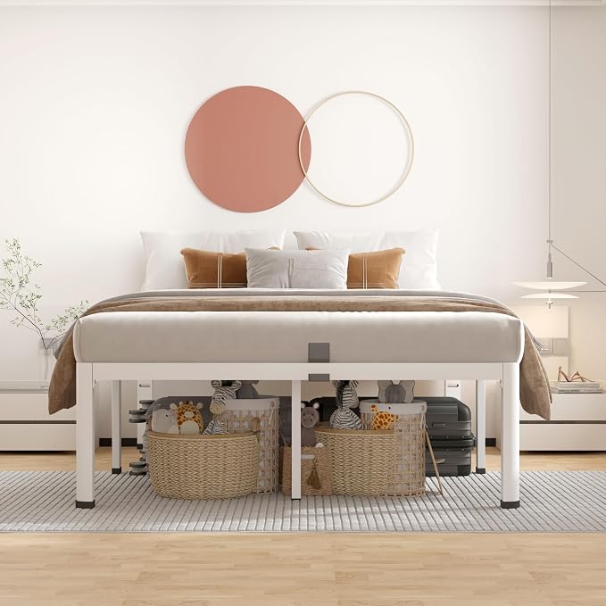 ROIL 12 Inch White Queen Bed Frame - Image 3