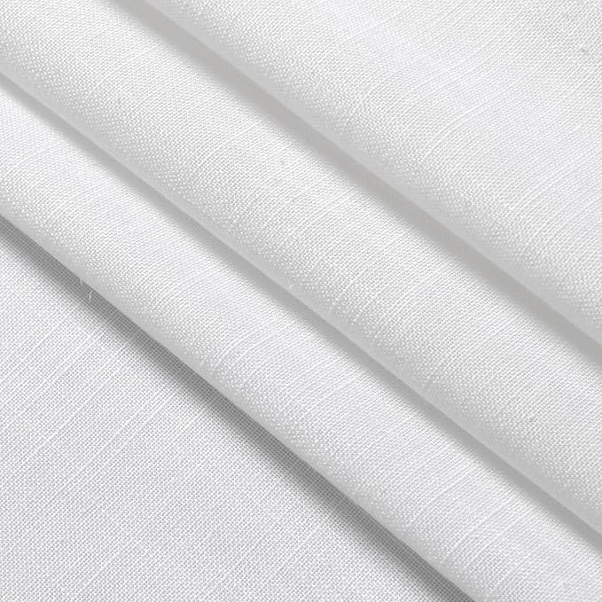 Kitchen Linen Curtains 30 Inch Length White Semi Sheer Light Filtering Curtains - Image 7