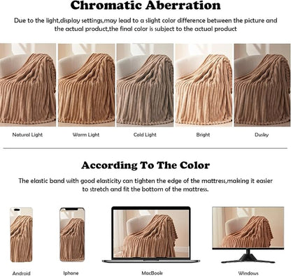 NEWCOSPLAY Fleece Ribbed Cozy Queen Blanket - Image 6