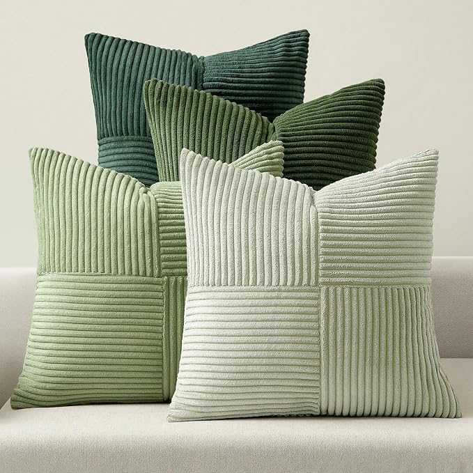 MIULEE Spring Green Decorative Throw Pillow Covers 18x18 Inch Set of 4 Boho by MIULEE