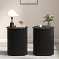 AVZEAR Small Round Side Table Fluted Night Stand Set of 2, 17.7" Mid Century by AVZEAR