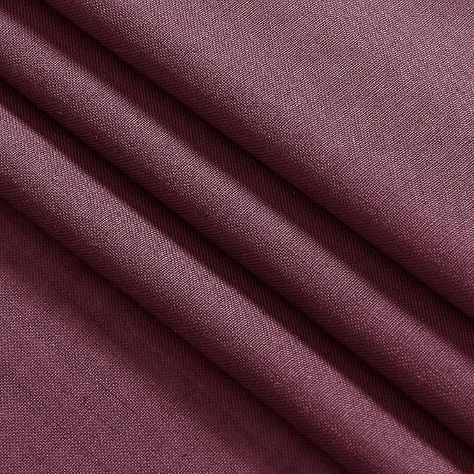 Burgundy Linen Curtains for Living Room 126 Inches Long Light Filtering Semi - Image 9