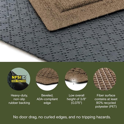 WaterHog Squares Front Door Mat Indoor Outdoor Entrance, All-Weather Mats | - Image 3