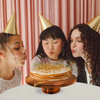 Wood-Cake-Stand With Acrylic Dome Lid, Round Wooden Cake Holder Plate With Cover, 2-in-1 Dessert Table Display Set For Party, Charcuterie Board For Cheese, Chips & Dips, Nachos, Fruit Platter