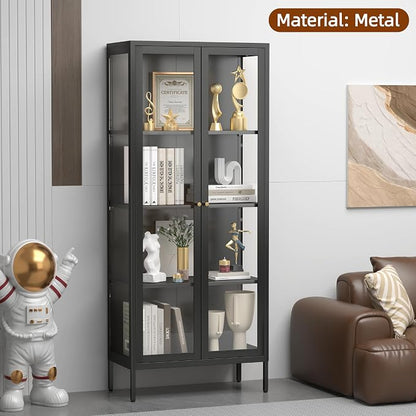 UNICOLY Glass Display Cabinet 4-Tier, Display Cabinet - Image 4