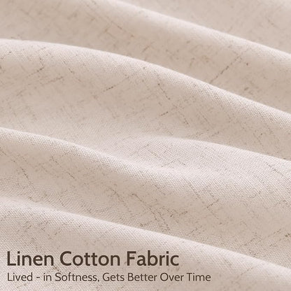 Natural White Linen Curtains 102 Inches Long - Image 4