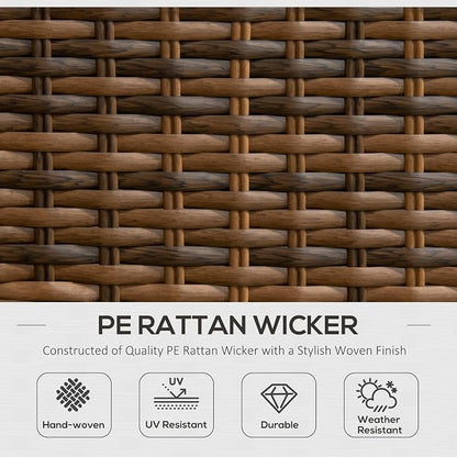 Outsunny 4 Piece PE Rattan Outdoor Patio Furniture Set, Wicker Conversation Set - Image 3