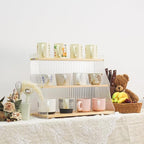 Coffee Mug Holder Wooden Cup Station Organizer 3 Tier Cup Holder for Coffee Bar Mug Display Rack for Countertop Mug Holder Shelf for Home Kitchen Trapezium-Pinewood