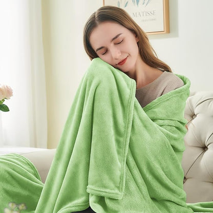 BEDELITE Fleece Blanket Soft Plush King Bed Blanket Grass Green 108"x90" | - Image 4