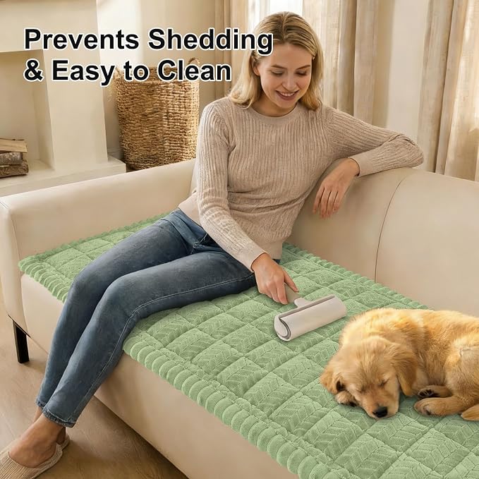 Smiry Couch Cover for Dogs, Non Slip Fuzzy Pet Sofa Arm Covers Washable | Sofa - Image 4