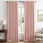 MIULEE 100% Blackout Linen Curtains 42 x 96 Inch Blush Pink 2 Panels | Thermal by MIULEE