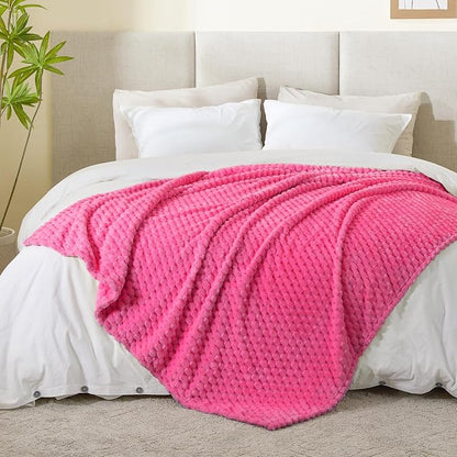 BEDELITE Hot Pink Twin Blanket for Couch, Soft Cozy Gifts for Women, 60*80 | 3D - Image 6