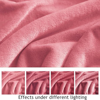 KMUSET Fleece Blanket Twin Size Salmon Pink Lightweight Super Soft Cozy Fuzzy - Image 6