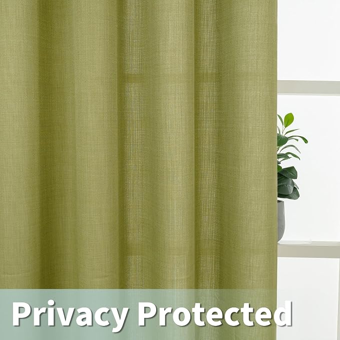 102 Inch Natural Faux Linen Curtains - Image 4