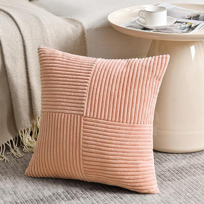 Fancy Homi 2 Packs Peach Euro Decorative Throw Pillow Covers 26x26 Inch - Image 2