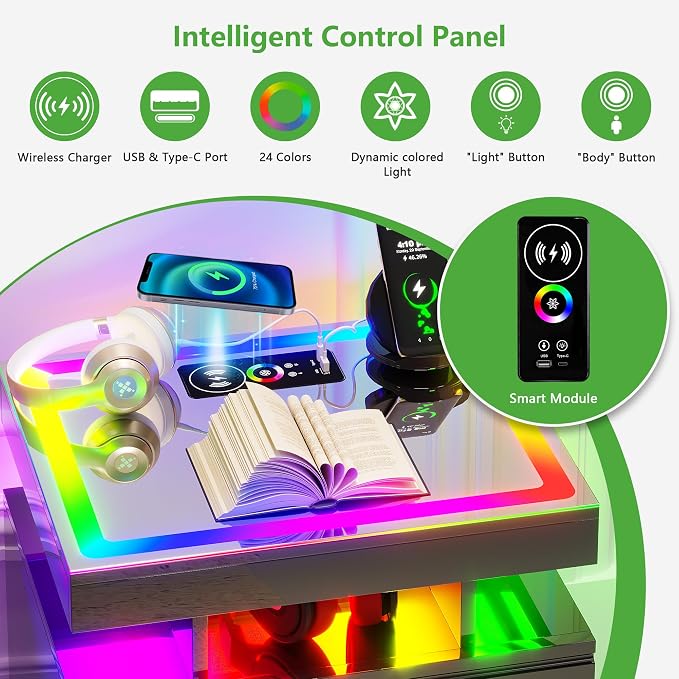 HNEBC LED Nightstand Set of 2 - Image 6