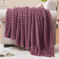 BEDELITE 3D Ribbed Jacquard Plum Fleece Throw Blanket by BEDELITE