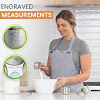 Spring Chef Magnetic Stainless Steel Measuring Cups (Patent Pending), Kitchen Tools with Easy to Read Markings for Measuring Dry or Liquid Ingredients, Set of 7, Mint
