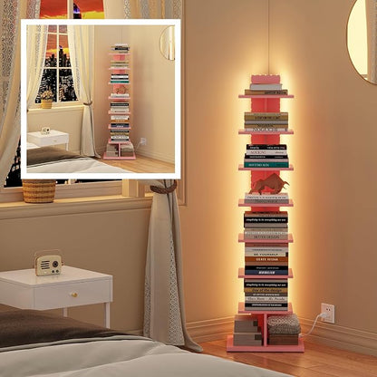 TUTOTAK Narrow Bookshelf, 8-Tier Bookcase - Image 8