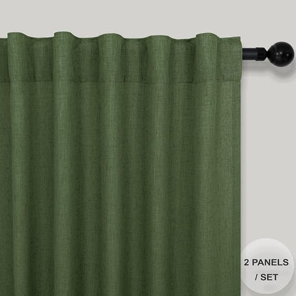 Pitalk Olive Green Curtains 63 Inch Length - Image 2