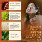 Clevr Blends Chai Tea Latte, Instant Superfood Powder Blend with Oat Milk, Lions Mane, Reishi Mushroom, Black Tea, Organic Spices, Coconut Cream, Ashwagandha, Oprah’s Favorite Things 2022, (30 Lattes)
