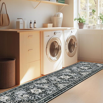 Yamaziot Washable Runner Rug, 2x8 Non-Slip Boho Vintage Hallway Kitchen Rug | - Image 7