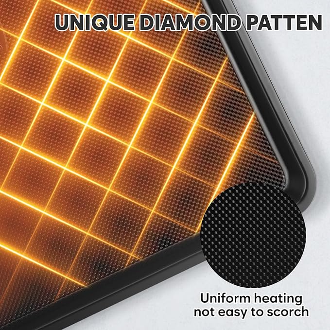 Cookie Sheet for Baking with Wire Rack, Thicker Carbon Steel Half Baking Sheet Pan Set Non Stick, Cooling Rack for Cooking and Baking, 17.5 x 13 Inch Ceramic Cookie Tray