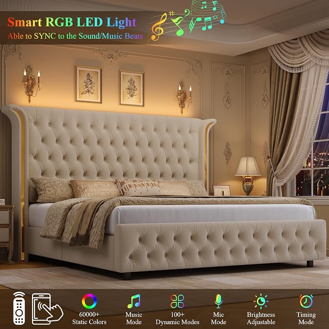 Keyluv Queen Smart LED Bed Frame - Image 4