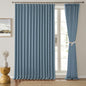 Extra Wide Dusty Blue Pinch Pleated Curtains 100 x 84, Thermal Insulated Noise by KEQIAOSUOCAI