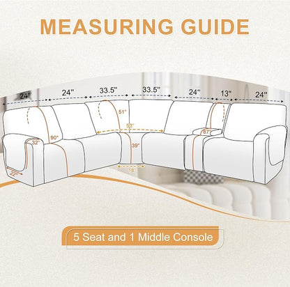 HDCAXKJ 100% Waterproof Reclining Sectional Couch Covers L Shape Recliner Sofa - Image 2
