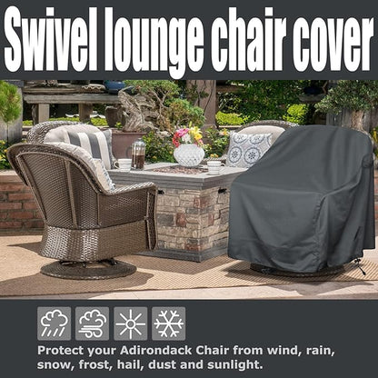Outdoor Swivel Lounge Chair Cover 1 Pack, Fits to Lawn Patio Chairs, 420D - Image 5