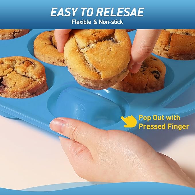 24 Cups Silicone Muffin Pan with Metal Reinforced Frame Cupcake Tray Egg Mold Mama Mommy Mom Ever Christmas Xmas Birthday Law Step Stepmom Stepmother Who Have Everything Good Unique Useful Present
