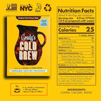 GRADY’S COLD BREW, New Orleans Style, 100% Arabica Ground Coffee & Chicory Pouches, One Box of Four Easy-to-Brew Bean Bags, Makes 12 drinks