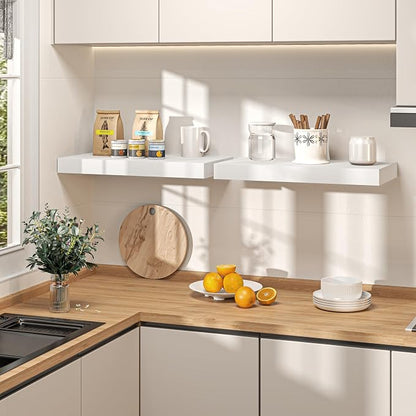 White Floating Shelves 48Inch Long, 12 Inch Deep Floating Shelves - Image 8