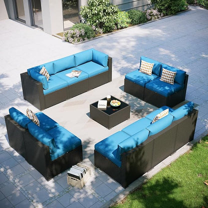 Aoxun Patio Furniture Set, 11 Piece Outdoor Sectional Sofas by Aoxun