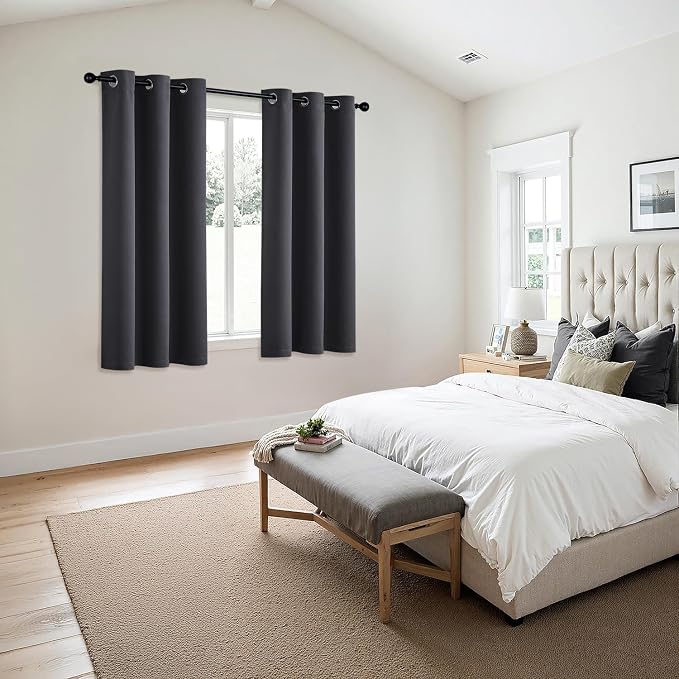 MIULEE Blackout Curtains for Bedroom 2 Panels 40 x 78 Inch Long Dark Grey | - Image 6