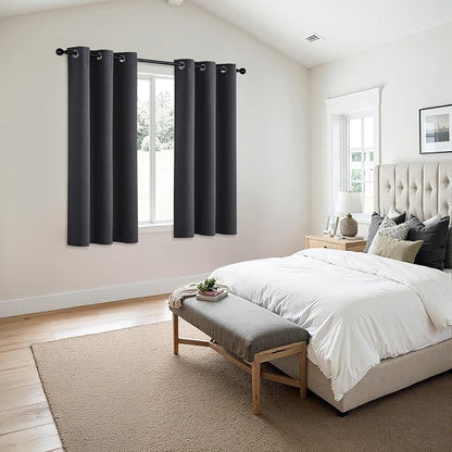 MIULEE Blackout Curtains for Bedroom 2 Panels 40 x 78 Inch Long Dark Grey | - Image 6