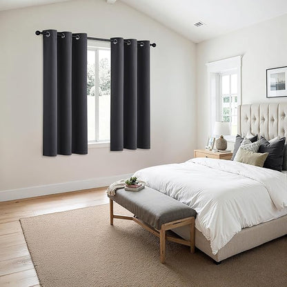 MIULEE Blackout Curtains for Bedroom 2 Panels 40 x 50 Inch Long Dark Grey | - Image 6