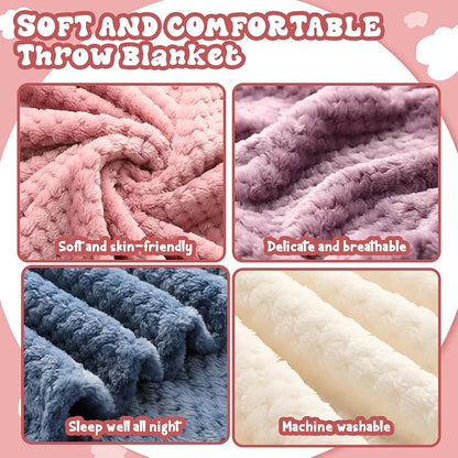 Newwiee 4 Pcs Flanne Fleece Throw Blanket - Image 4