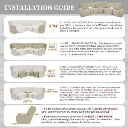 100% Waterproof Sectional Recliner Couch Covers - Image 7